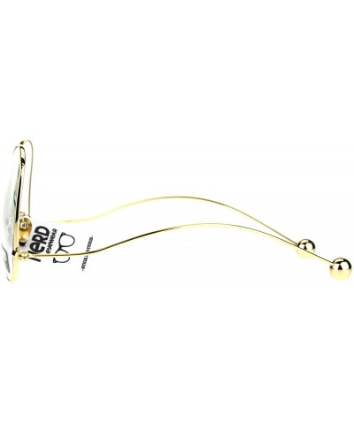 Butterfly Womens Fashion Clear Lens Glasses Unique Low Curved Ball Tip Temple - Gold - CG186TMO5Y2 $12.66