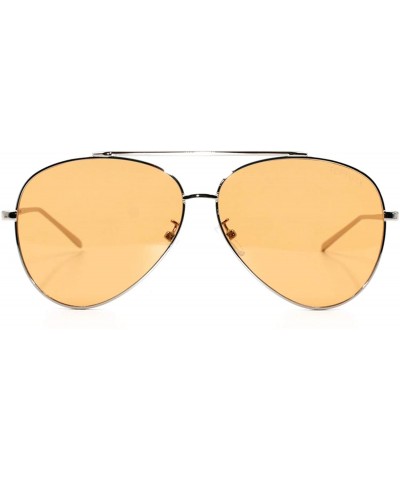 Aviator Review Amelia High Fashion Aviator Sunglasses for Women - Golden Yellow - C518T86ZKZE $110.57