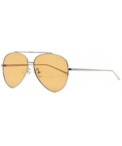 Aviator Review Amelia High Fashion Aviator Sunglasses for Women - Golden Yellow - C518T86ZKZE $108.09