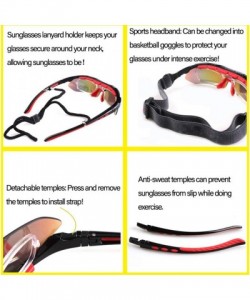 Sport Polarized Sports Sunglasses UV400 Riding goggles for Men Women Glasses - Red/White - C818TA74HE7 $9.46