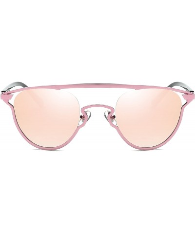 Cat Eye Classic Vintage Women Cat Eye Sunglasses Polarized Coating Mirror Lens UV400 - Pink/Pink - CB12NSIP1DS $14.07