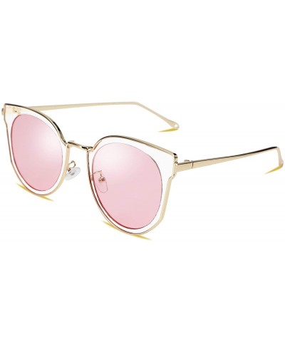 Cat Eye Fashion Cateye Sunglasses Women Cat eye Ladies Sun glasses UV400 Metal Frame B2256 - Pink - CD18SUI82CH $13.11