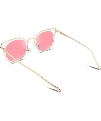 Cat Eye Fashion Cateye Sunglasses Women Cat eye Ladies Sun glasses UV400 Metal Frame B2256 - Pink - CD18SUI82CH $13.11