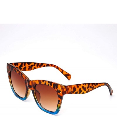 Square Leopard Printed Vintage Retro Designer Sunglasses Women Black Square Glasses for Men Unisex Eyewears - C04 - CM18W5EN6...