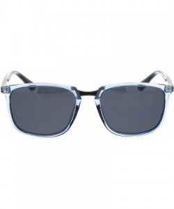Square Mens Polarized Lens Sunglasses Designer Fashion Square Frame UV Block - Blue Gunmetal (Black) - CI18TROOO8U $9.34