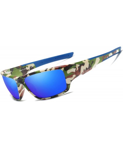 Sport Polarized Sport Sunglasses for Men Women Cycling Driving Fishing Running Golf Baseball - Camouflage Blue - C9193AKR4X2 ...