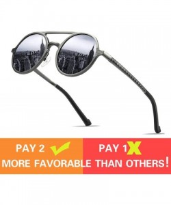 Round Sunglasses Men Polarized Vintage Round Frame Sun Glasses Aluminum Magnesium Alloy Driver Driving Mirrors - CK197A2C9DS ...