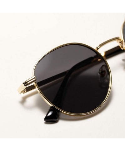 Round Women Retro Sunglasses Metal Men Summer Round Sun Glasses Male Birthday Gifts Uv400 - Gold With Brown - C8199LGQ5O7 $21.61