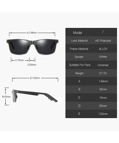 Square Sunglasses for Men Women Polarized Sun Glasses 100% UV400 Protection - D - C0197XKWULX $16.90