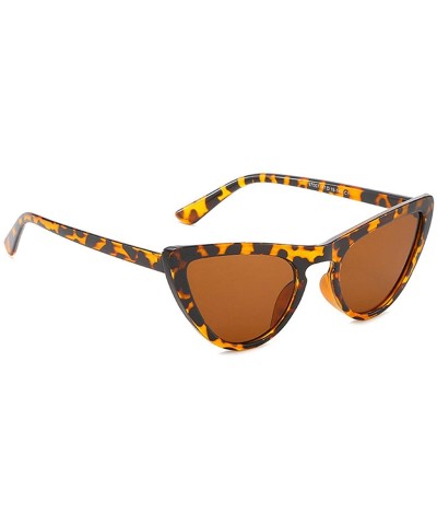 Cat Eye Classic style Cat Eye Sunglasses for Unisex PC Resin UV 400 Protection Sunglasses - Leopard Print - C518SARC6YA $17.08