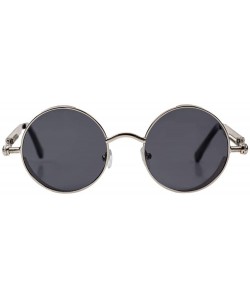 Round Jacob Steampunk Sunglasses - Silver Black - CE192742C3I $27.84