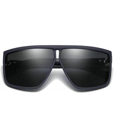 Goggle TR90 Frame Polarized Sunglasses Men Irregular Flat Top Driving Sunglasses Female - Blue - CL18YMKCRY4 $14.25