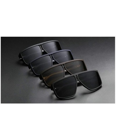 Goggle TR90 Frame Polarized Sunglasses Men Irregular Flat Top Driving Sunglasses Female - Blue - CL18YMKCRY4 $14.25
