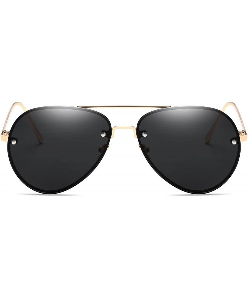 Wrap Visor Mirror Pilot Sunglasses Ladies Non-Polarized Sunglasses Anti-UV Glasses - Black - C718AE9A3Q3 $8.85
