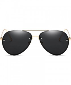 Wrap Visor Mirror Pilot Sunglasses Ladies Non-Polarized Sunglasses Anti-UV Glasses - Black - C718AE9A3Q3 $8.85