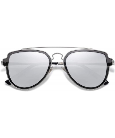Round Fashion Polarized Aviator Sunglasses for Men Women Mirrored Lens SJ1051 - C81855HU0E9 $9.62