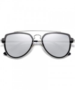 Round Fashion Polarized Aviator Sunglasses for Men Women Mirrored Lens SJ1051 - C81855HU0E9 $9.62