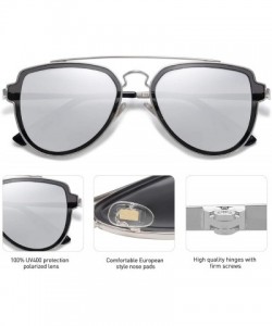 Round Fashion Polarized Aviator Sunglasses for Men Women Mirrored Lens SJ1051 - C81855HU0E9 $9.62