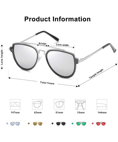 Round Fashion Polarized Aviator Sunglasses for Men Women Mirrored Lens SJ1051 - C81855HU0E9 $9.62