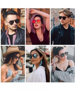 Round Fashion Polarized Aviator Sunglasses for Men Women Mirrored Lens SJ1051 - C81855HU0E9 $9.62
