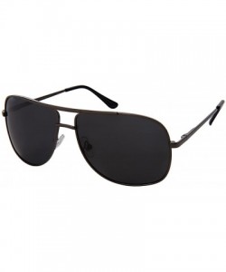 Sport Men's Square Metal Sunglasses w/Polarized Lens 1209S-P - Matte Gunmetal - CX1833YO2TQ $9.96