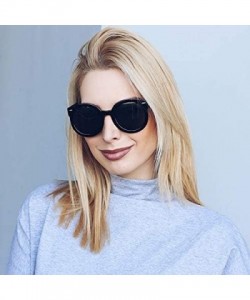 Round Round Retro Oversized Sunglasses for Women with Colored Mirror and Neutral Lens 53mm - C03 - Tortoise / Green - CY110A7...