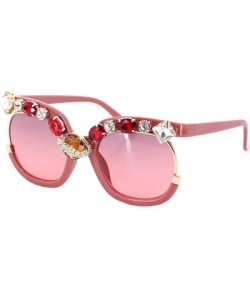 Oversized Sparkling Crystal Sunglasses UV Protection Rhinestone Sunglasses - Red230 - CD1992MSM4D $20.30