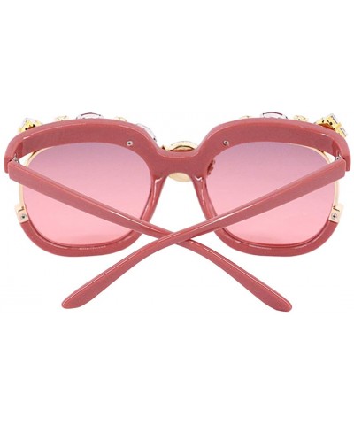 Oversized Sparkling Crystal Sunglasses UV Protection Rhinestone Sunglasses - Red230 - CD1992MSM4D $20.30