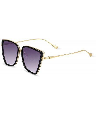 Goggle 2019 New Er Cateye Sunglasses Women Vintage Metal Glasses Mirror Retro Lunette De Soleil Femme UV400 - C5 - CT199CQKY8...