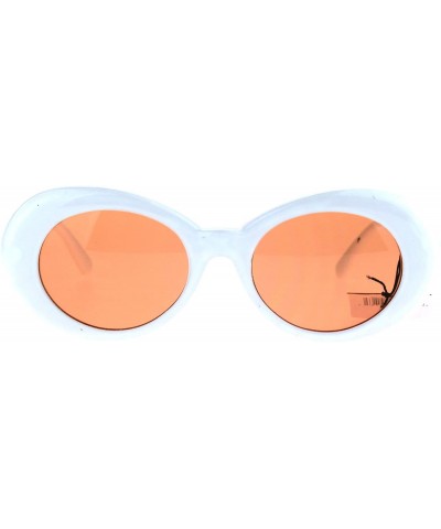 Oval Womens White Plastic Gothic Vintage Cat Eye Mod Color Lens Sunglasses - Orange - CY1853OCSLD $18.06