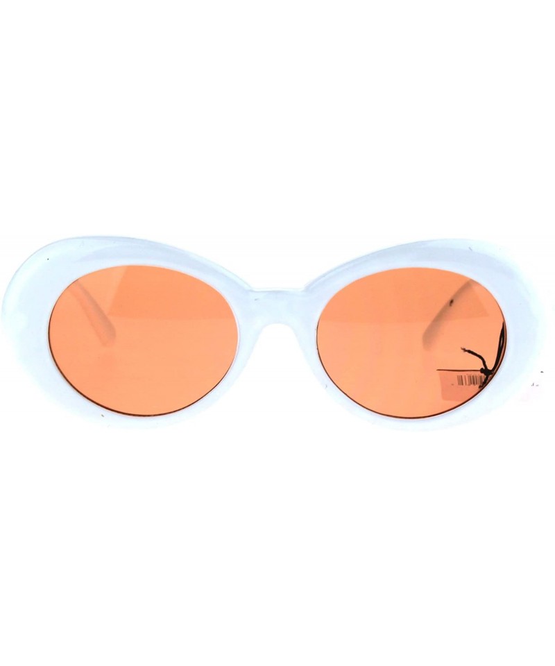 Oval Womens White Plastic Gothic Vintage Cat Eye Mod Color Lens Sunglasses - Orange - CY1853OCSLD $7.92