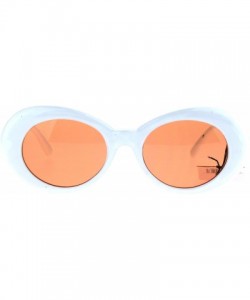 Oval Womens White Plastic Gothic Vintage Cat Eye Mod Color Lens Sunglasses - Orange - CY1853OCSLD $7.92