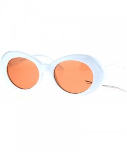 Oval Womens White Plastic Gothic Vintage Cat Eye Mod Color Lens Sunglasses - Orange - CY1853OCSLD $7.92