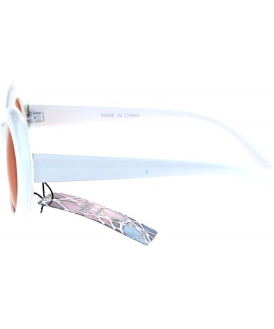 Oval Womens White Plastic Gothic Vintage Cat Eye Mod Color Lens Sunglasses - Orange - CY1853OCSLD $7.92