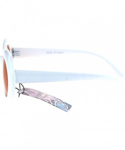 Oval Womens White Plastic Gothic Vintage Cat Eye Mod Color Lens Sunglasses - Orange - CY1853OCSLD $7.92