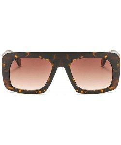 Square Fashion Rectangle Sunglasses Women Brand Designer Double Colors Retro Gradient Shades - Leopard - C618ME5LX9G $9.89