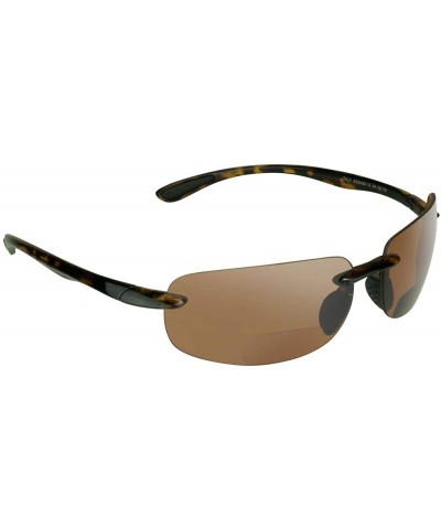 Rimless BIFOCAL Reader Sunglasses Rimless Men Women HD Amber Smoke Yellow Lens - Hd Lens Tortoise Shell Brown Frame - CA127A2...