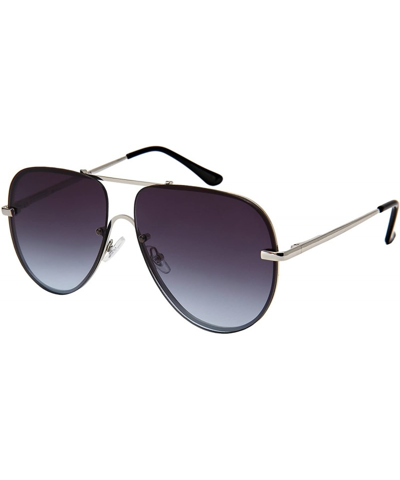 Aviator Classic Metal Aviators Spring Hinge Sunnies w/Flat Lens 5124S-FLOCR - Silver - CT185XCWMMD $10.84