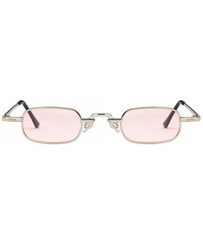 Rectangular Unisex Sunglasses Fashion Red Drive Holiday Rectangle Non-Polarized UV400 - Silver Pink - C118RLIQGNI $12.06