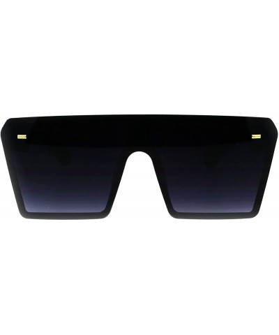 Oversized Oversized Fashion Sunglasses Womens Shield Square Frame UV 400 - Black (Smoke) - C418GU54TH4 $25.65