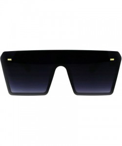 Oversized Oversized Fashion Sunglasses Womens Shield Square Frame UV 400 - Black (Smoke) - C418GU54TH4 $25.65