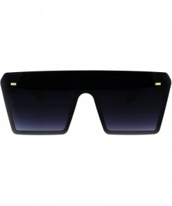 Oversized Oversized Fashion Sunglasses Womens Shield Square Frame UV 400 - Black (Smoke) - C418GU54TH4 $13.93