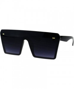 Oversized Oversized Fashion Sunglasses Womens Shield Square Frame UV 400 - Black (Smoke) - C418GU54TH4 $25.65