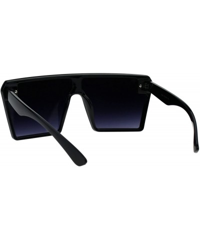 Oversized Oversized Fashion Sunglasses Womens Shield Square Frame UV 400 - Black (Smoke) - C418GU54TH4 $25.65