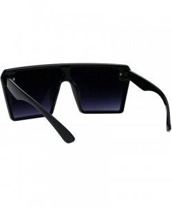 Oversized Oversized Fashion Sunglasses Womens Shield Square Frame UV 400 - Black (Smoke) - C418GU54TH4 $25.65