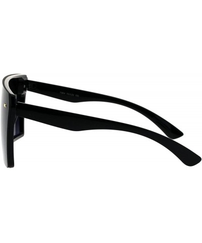 Oversized Oversized Fashion Sunglasses Womens Shield Square Frame UV 400 - Black (Smoke) - C418GU54TH4 $25.65
