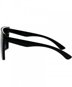 Oversized Oversized Fashion Sunglasses Womens Shield Square Frame UV 400 - Black (Smoke) - C418GU54TH4 $25.65