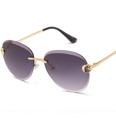 Sport Fashionable Metal Sunglasses Unisex Thin Face Big Frame Sunglasses - 4 - CM1905799Z6 $23.93