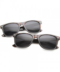 Wayfarer Classic Eyewear 80's Retro Large Horn Rimmed Style Sunglasses (2-Pack Smoke Lens (Tortoise)) - CH184C33IEZ $14.91