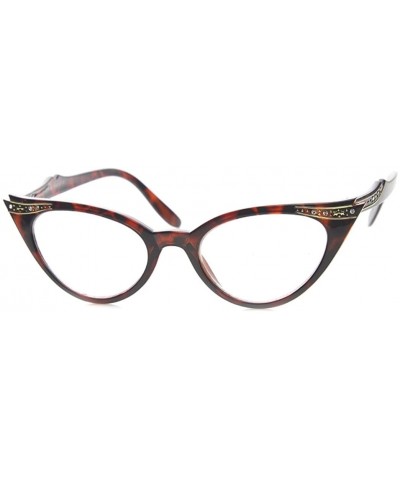 Semi-rimless Cateye or High Pointed Eyeglasses or Sunglasses - Brown - CK187LRXCXZ $10.20